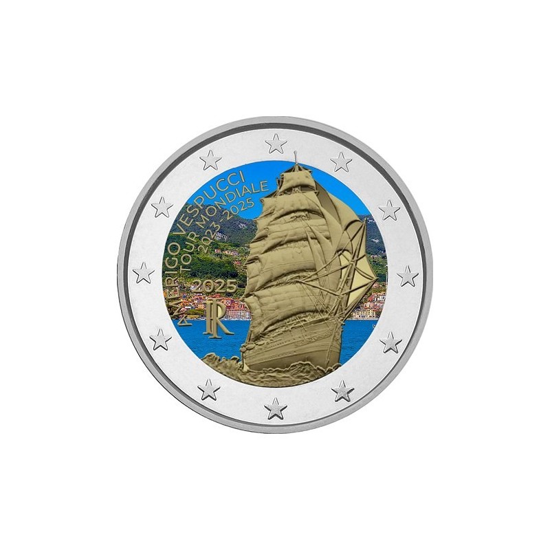 2€ Italie 2025 - Tour du monde du navire-école Amerigo Vespucci - couleur N°3