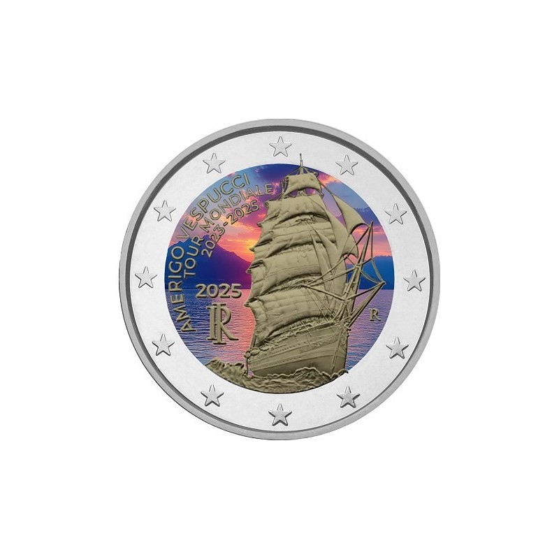 2€ Italie 2025 - Tour du monde du navire-école Amerigo Vespucci - couleur N°4