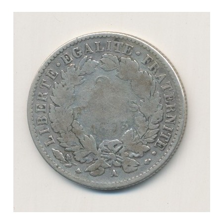 Cérès - 2 Francs - 1873 A Paris - avec légende