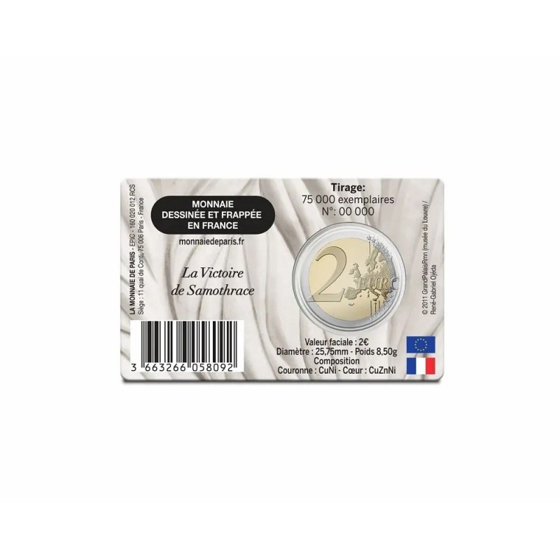 2 Euro 2025 - Musée du Louvre - Coincard La Victoire de Samothrace