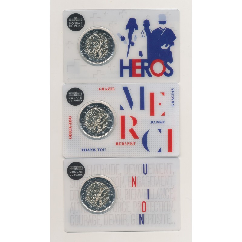 Lot 3 Coincard - 2€ France 2020
