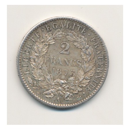 Cérès - 2 Francs - 1873 A Paris - avec légende