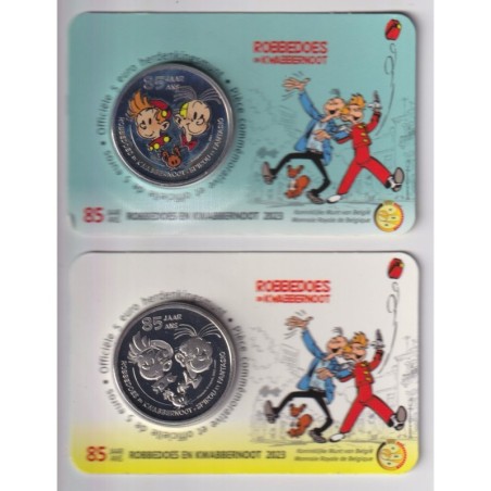 Lot 2 Coincard - 5 Euro Spirou et fantasion 2023 - 85 ans Spirou