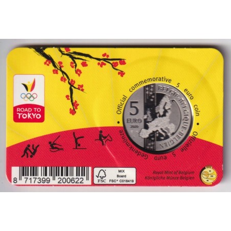 5 Euro 2020 - Jeux Olympiques Tokyo - coincard BU
