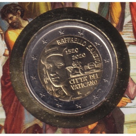 Vatican - 2 Euro 2020 - 500e anniversaire de la mort de Raffaello Sanzio + Timbres