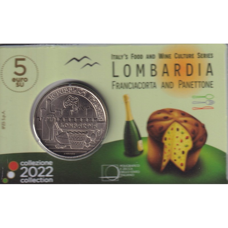 Italie - 5 Euro 2022 - Franciacorta et Panettone - Série culture gastronomique Italienne