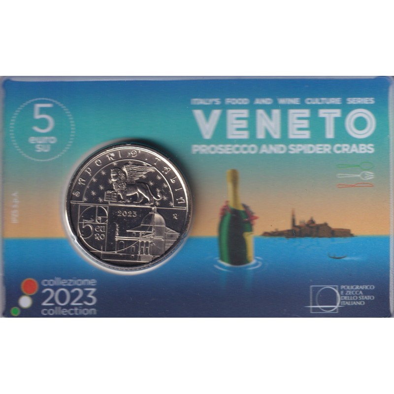 Italie - 5 Euro 2023 - Prosecco et granseola - Série culture gastronomique Italienne