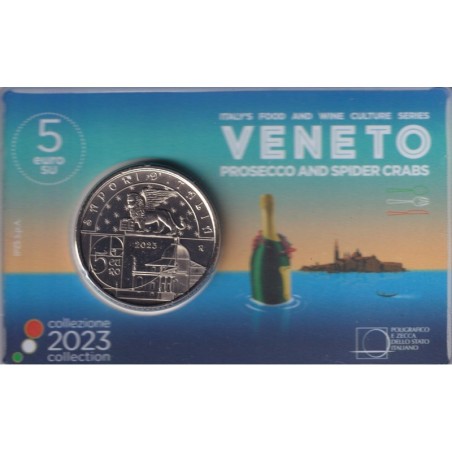 Italie - 5 Euro 2023 - Prosecco et granseola - Série culture gastronomique Italienne