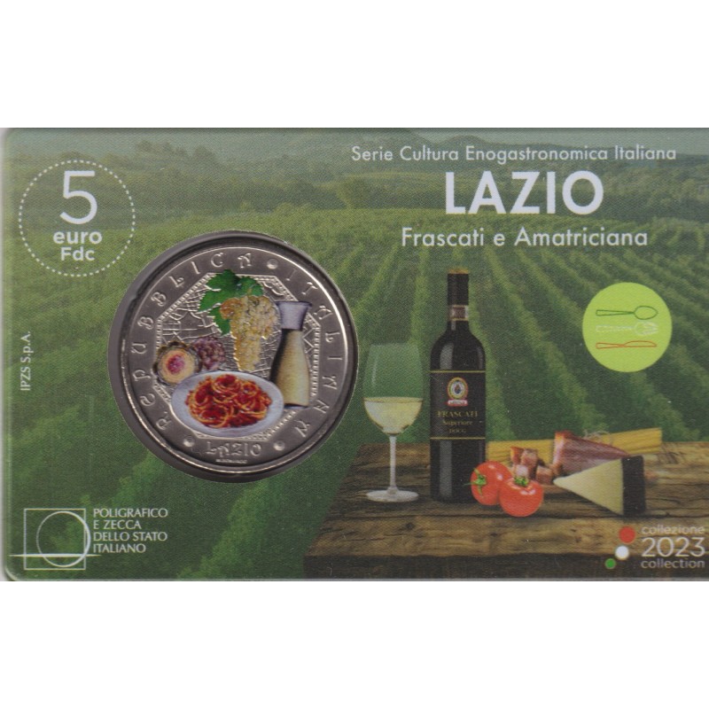 Italie - 5 Euro 2023 - Frascati et amatriana - Lazio - Série culture gastronomique Italienne
