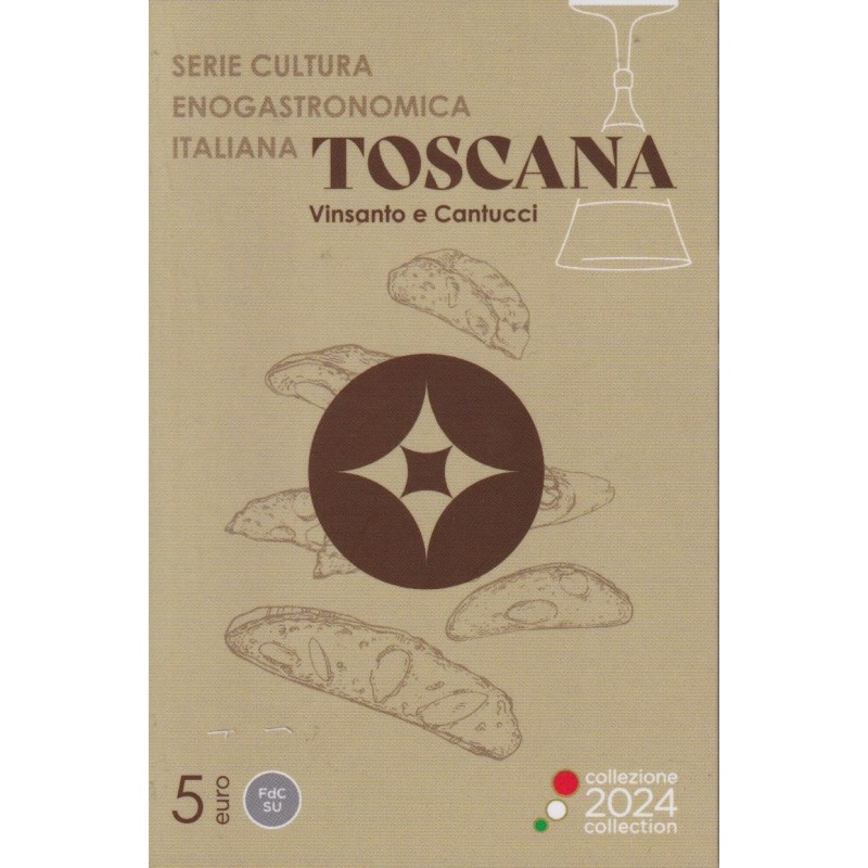 Italie - 5 Euro 2024 - Vinsanto et cantucci - Toscana - Série culture gastronomique Italienne