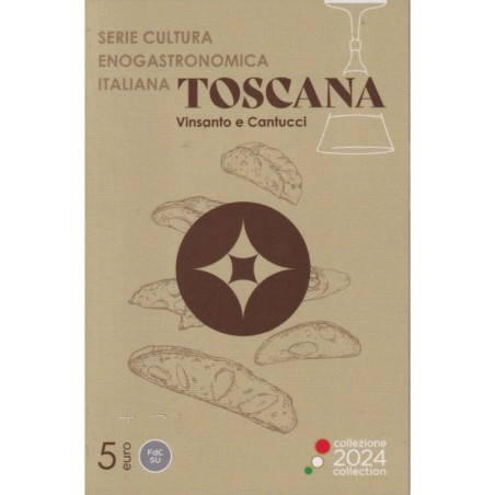 Italie - 5 Euro 2024 - Vinsanto et cantucci - Toscana - Série culture gastronomique Italienne