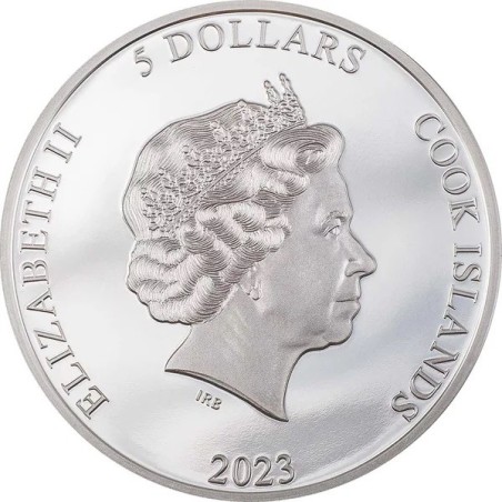 Cook Islands - 5 Dollars 2023 - Iron Maiden - The Trooper - argent 1 once