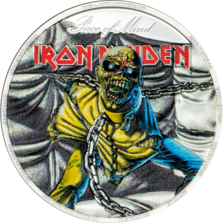 Cook Islands - 10 Dollars 2023 - Iron Maiden - Piece of mind - argent 2 once
