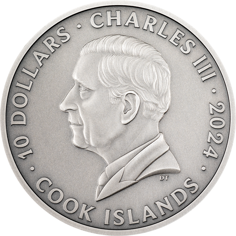 Cook Islands - 10 Dollars 2024 - Iron Maiden - The book of souls - argent 2 once
