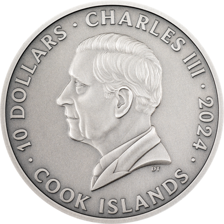 Cook Islands - 10 Dollars 2024 - Iron Maiden - The book of souls - argent 2 once