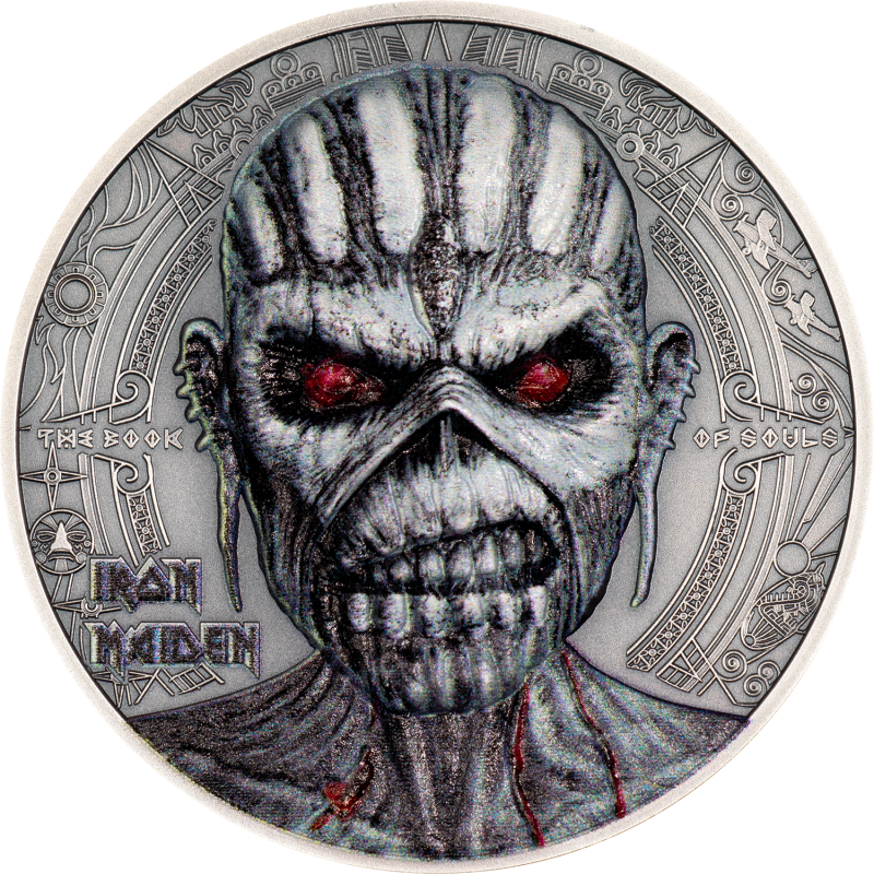 Cook Islands - 10 Dollars 2024 - Iron Maiden - The book of souls - argent 2 once