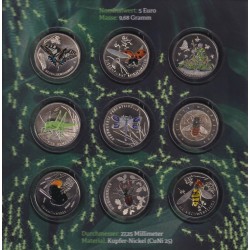 Allemagne - Coffret 9 Monnaies - 9 x 5€ - 2022 à 2024 - Le monde merveilleux des insectes