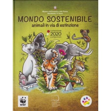 Italie - 5 x 5 Euro - Série Animaux en voie de disparition - 2020 à 2024 - Coffret complet