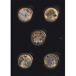 Italie - 5 x 5 Euro - Série Animaux en voie de disparition - 2020 à 2024 - Coffret complet