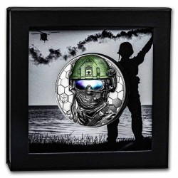 Cook Islands - 20 Dollars 2022 - Real heroes Special forces - argent 3 once
