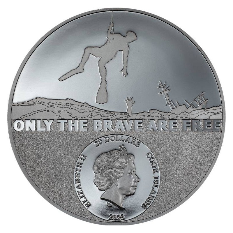 Cook Islands - 20 Dollars 2023 - Coast guard - argent 3 once