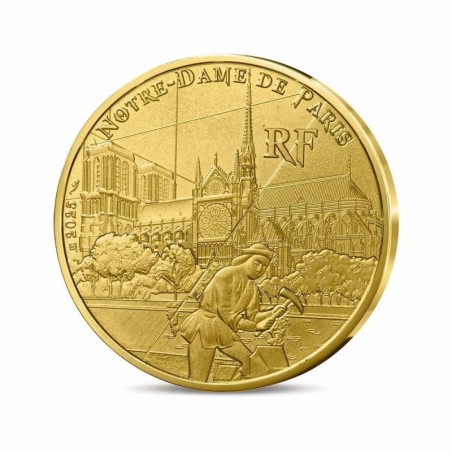 1/4 euro 2025 - Notre dame de Paris Rives de seine - encart Monnaie de Paris