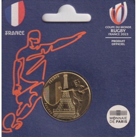 1/4 euro 2023 - Coupe du monde Rugby France 2023 - encart Monnaie de paris