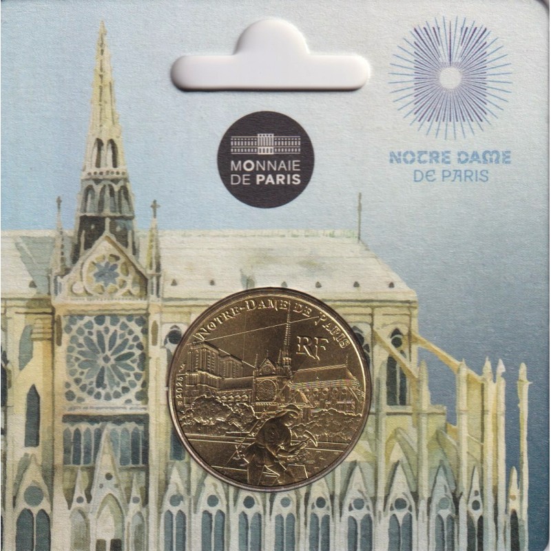 1/4 euro 2025 - Notre dame de Paris Rives de seine - encart Monnaie de Paris