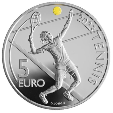 St Marin - 5 Euro 2023 - Tennis - argent