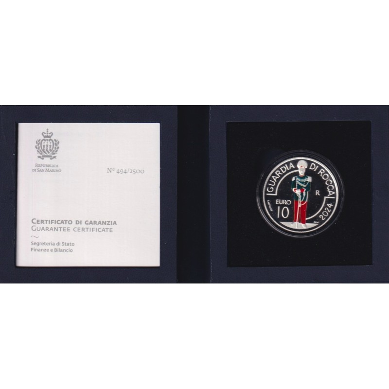 St Marin - 10 Euro 2024 - Garde de la forteresse - argent