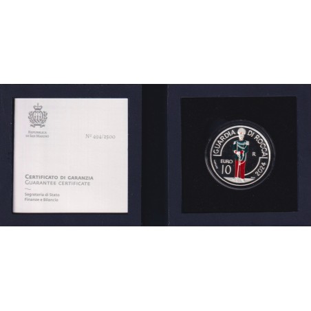 St Marin - 10 Euro 2024 - Garde de la forteresse - argent