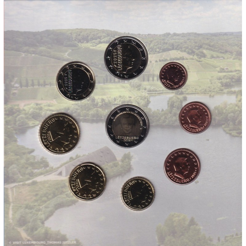 Coffret BU Luxembourg - 2025 - Coffret Moselle avec la 2€ commémorative holographique Grand duc Henri