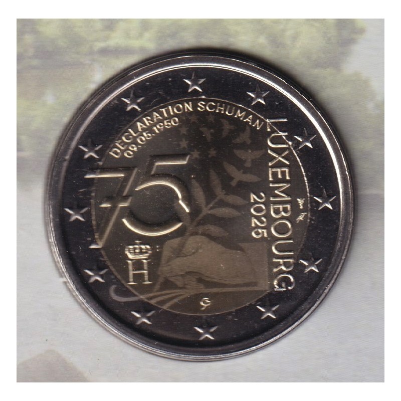 Coffret BU Luxembourg - 2025 - Coffret Moselle avec la 2€ commémorative holographique 75e anniversaire de la Déclaration Schuman