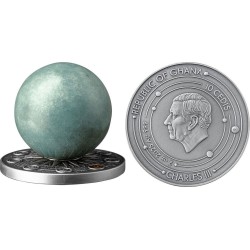 Ghana - 10 Cedis 2025 - Solar system Uranus - Charles III - 2 once argent