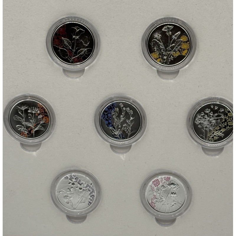 Autriche - Coffret Complet 7 pieces 10 Euro - Le langage des fleurs - argent