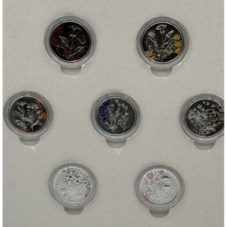 Autriche - Coffret Complet 7 pieces 10 Euro - Le langage des fleurs - argent