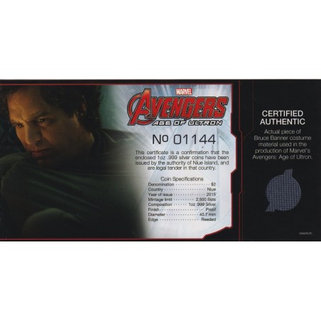 Niue Island - Coffret 5 x 2 Dollars 2015 - Marvel Avengers age of ultra - argent BE