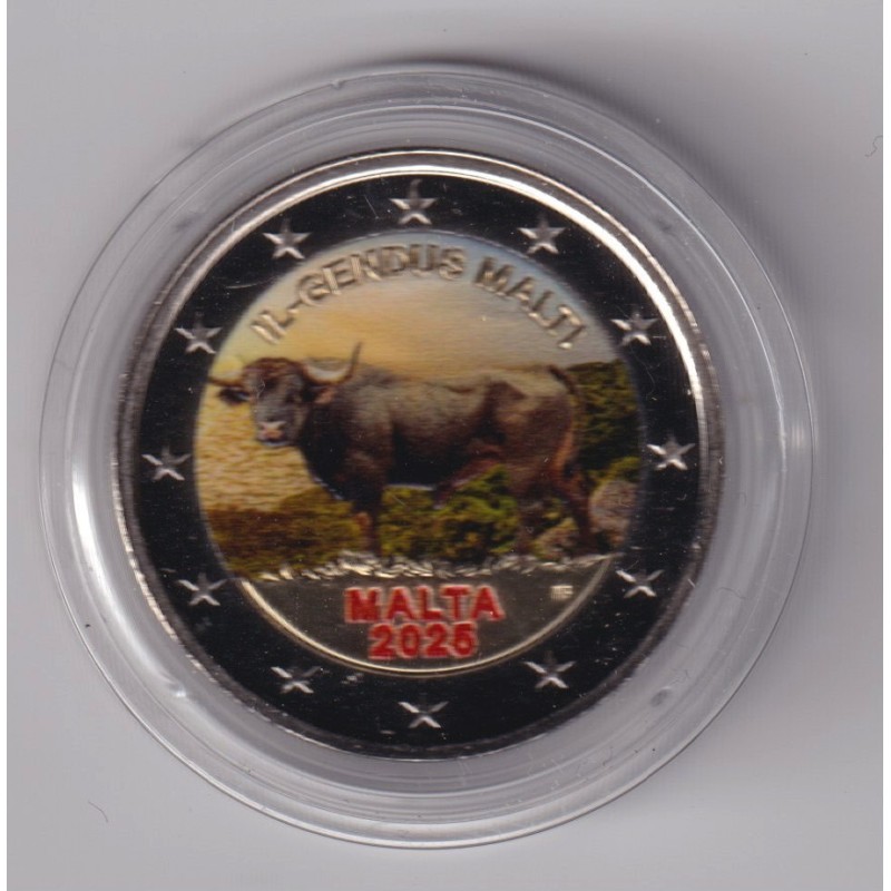 Malte - 2 Euro 2025 - Le boeuf Maltais - en couleur - Type N°1