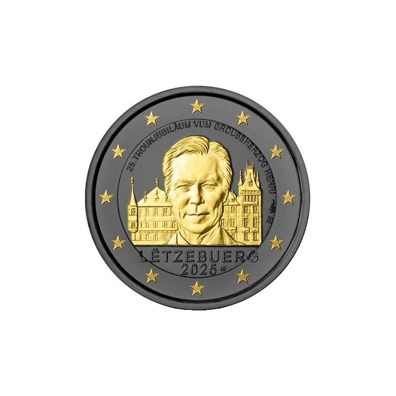 2€ Luxembourg 2025 - 25e anniversaire de l'Ascension au trône du Grand-Duc Henri - Finition ruthénium