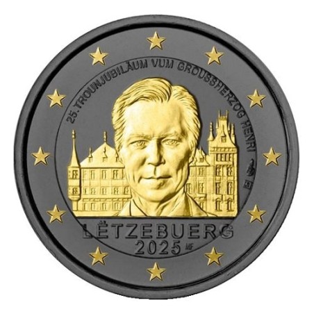 2€ Luxembourg 2025 - 25e anniversaire de l'Ascension au trône du Grand-Duc Henri - Finition ruthénium