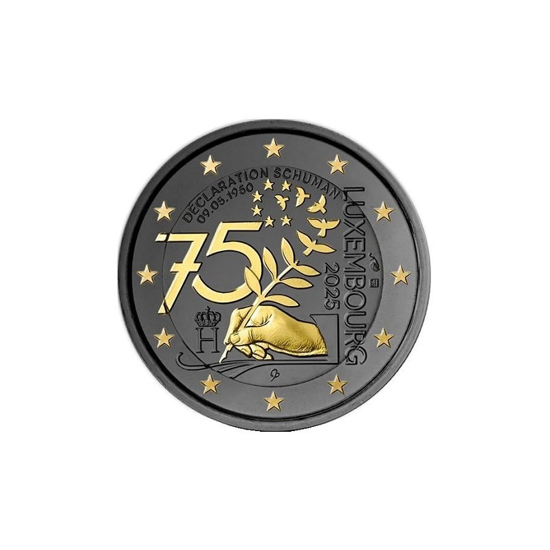 2€ Luxembourg 2025 - 75e anniversaire de la Déclaration Schuman - Finition ruthénium