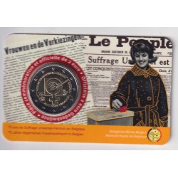 Coincard - 2 Euro Belgique 2023 - les 75 ans de droit de vote des femmes en Belgique - version Française