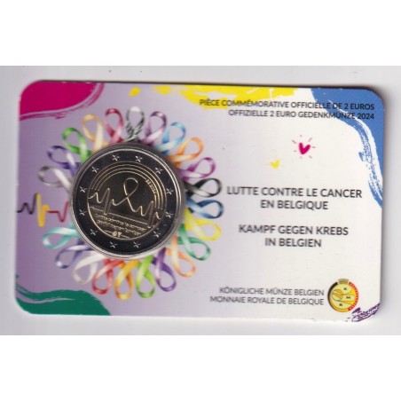 Coincard - 2 Euro Belgique 2024 - combattre le cancer en Belgique - version Française