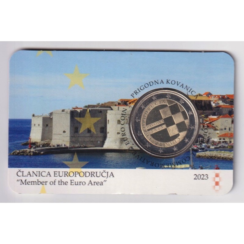 2€ Croatie 2023 - introduction de l'euro comme monnaie officielle de la Croatie - coincard BU