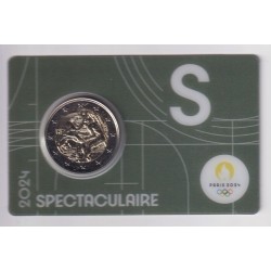 2 Euro 2024 - JO Paris 2024 - coincard gris - Lettre S