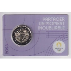 2 Euro 2023 - JO Paris 2024 - coincard violet 