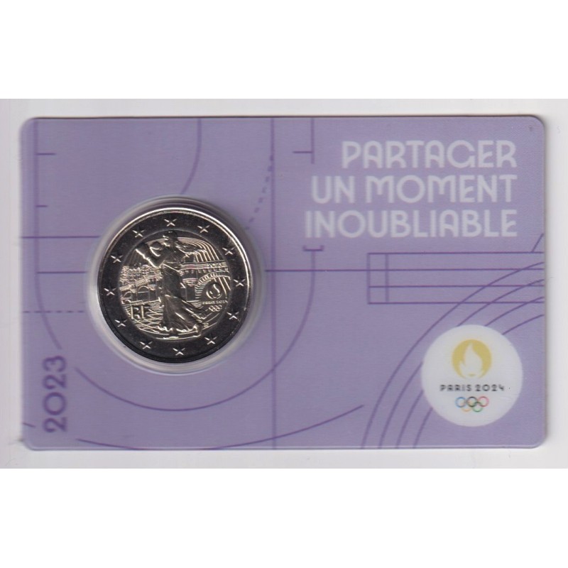 2 Euro 2023 - JO Paris 2024 - coincard violet 