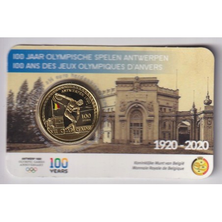 Belgique - 2,5 Euro 2020 - 100 ans des Jeux Olympiques d'Anvers - coincard BU