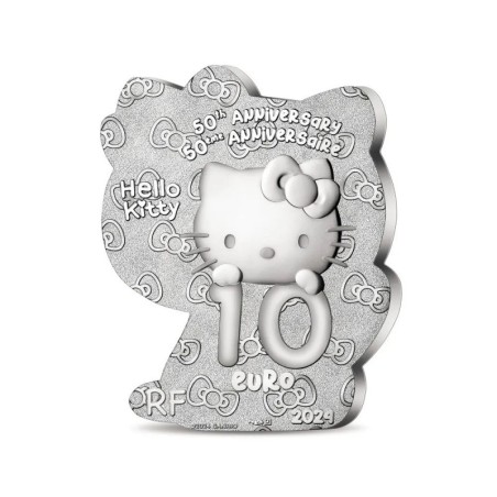 10 Euro 2024 - Hello Kitty - forme Hello Kitty - argent BE
