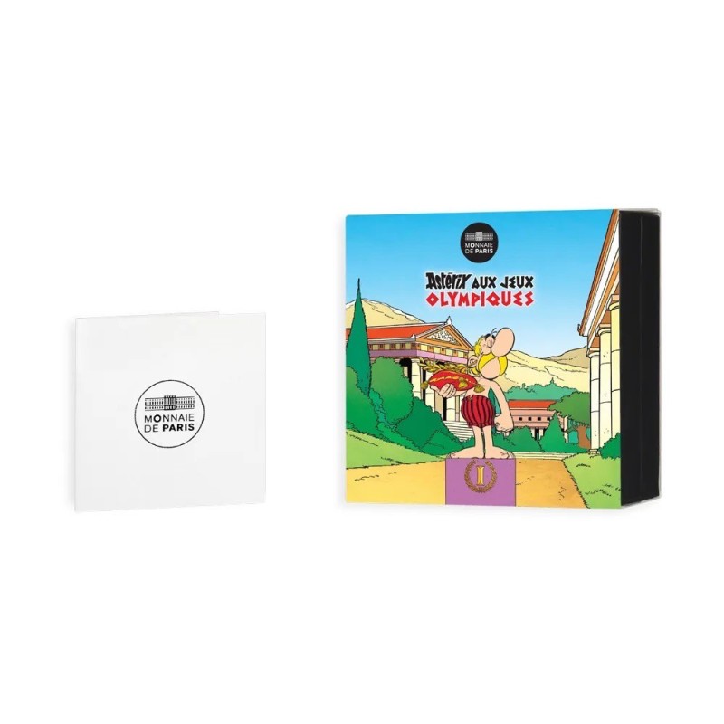 10 Euro 2024 - Astérix aux Jeux Olympiques - Obélix boxe avec romain  - argent BE colorisé